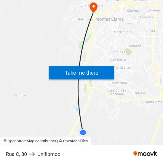 Rua E, 431 to Unifipmoc map