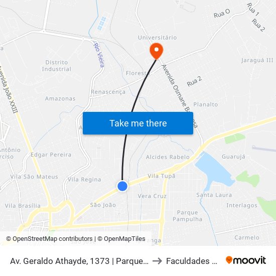 Av. Geraldo Athayde, 1373 | Parque De Exposição João Alencar Athayde to Faculdades Santo Agostinho map