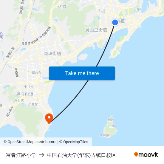 富春江路小学 to 中国石油大学(华东)古镇口校区 map