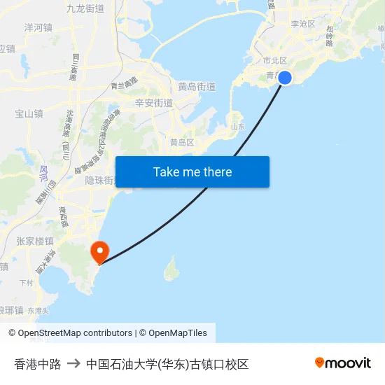 香港中路 to 中国石油大学(华东)古镇口校区 map