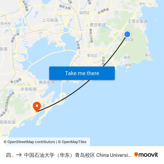 四水 to 中国石油大学（华东）青岛校区 China University Of Petroleum map
