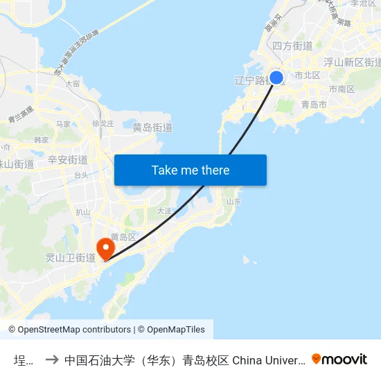埕口路 to 中国石油大学（华东）青岛校区 China University Of Petroleum map