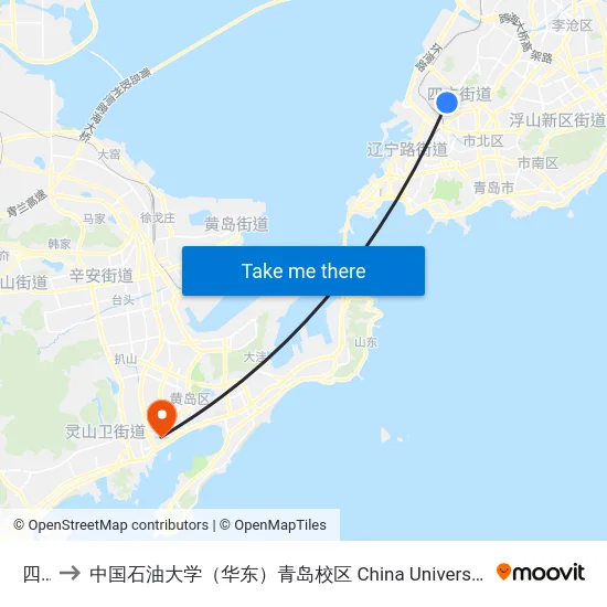 四方 to 中国石油大学（华东）青岛校区 China University Of Petroleum map