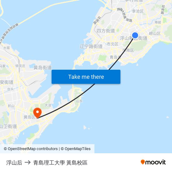 浮山后 to 青島理工大學  黃島校區 map