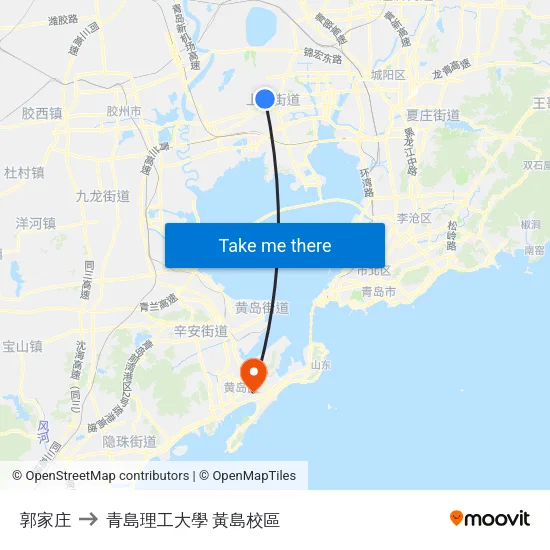 郭家庄 to 青島理工大學  黃島校區 map