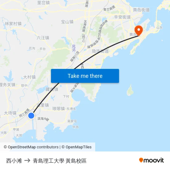 西小滩 to 青島理工大學  黃島校區 map