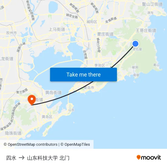 四水 to 山东科技大学 北门 map