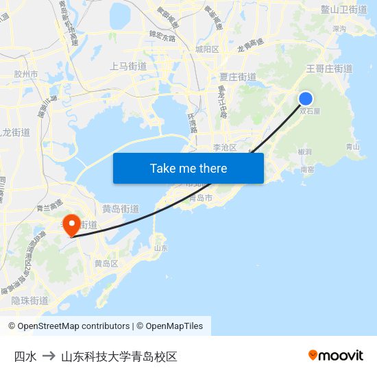 四水 to 山东科技大学青岛校区 map