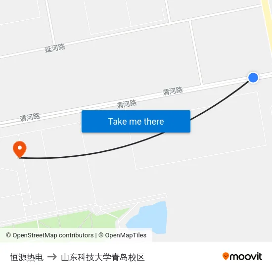 恒源热电 to 山东科技大学青岛校区 map