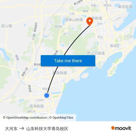大河东 to 山东科技大学青岛校区 map