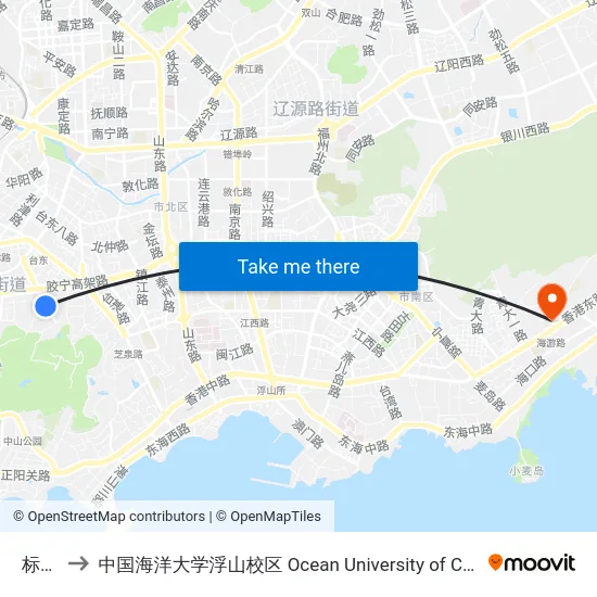 标山路 to 中国海洋大学浮山校区 Ocean University of China (Fushan Campus) map