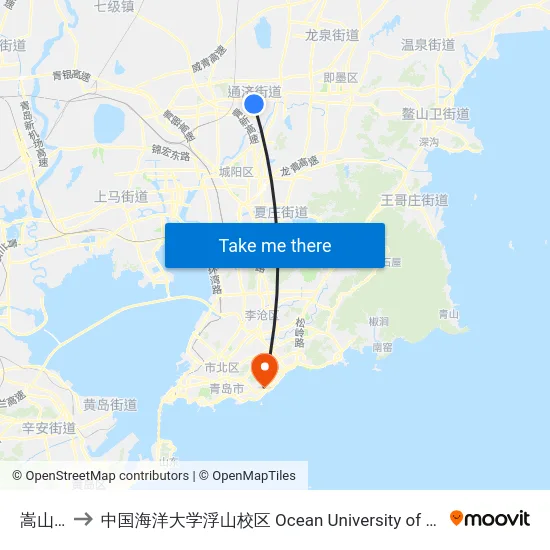 嵩山三路 to 中国海洋大学浮山校区 Ocean University of China (Fushan Campus) map