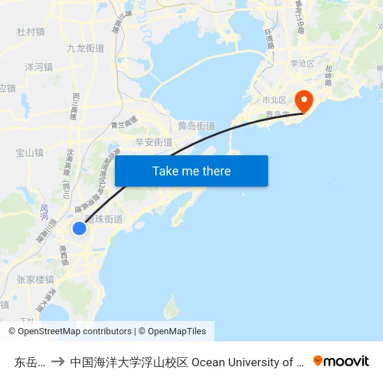 东岳中路 to 中国海洋大学浮山校区 Ocean University of China (Fushan Campus) map