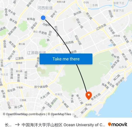 长沙路 to 中国海洋大学浮山校区 Ocean University of China (Fushan Campus) map