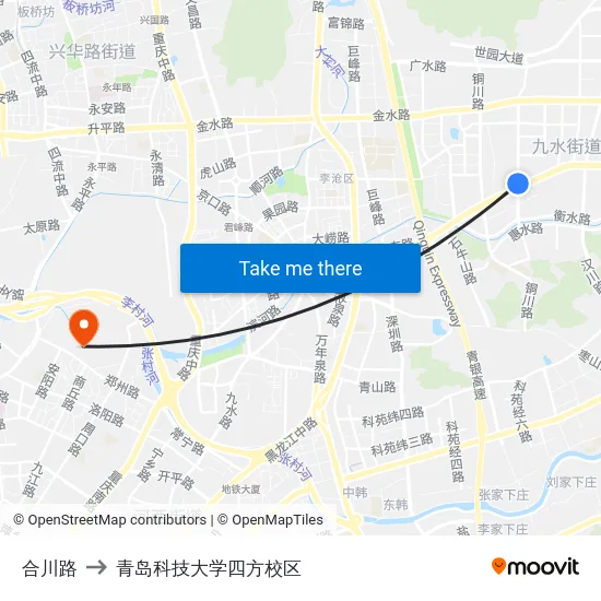 合川路 to 青岛科技大学四方校区 map
