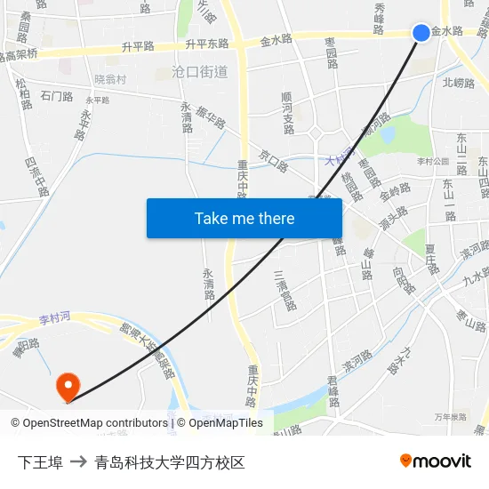 下王埠 to 青岛科技大学四方校区 map