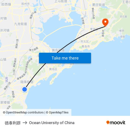 德泰利群 to Ocean University of China map