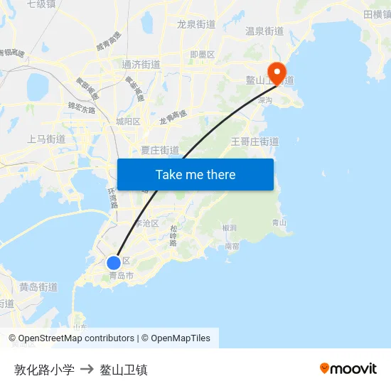 敦化路小学 to 鳌山卫镇 map