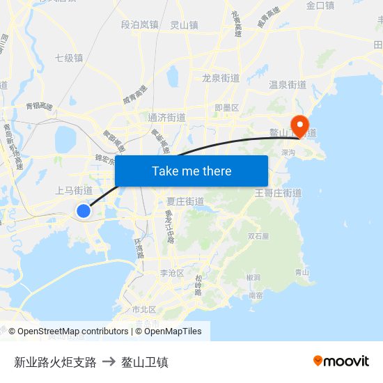 新业路火炬支路 to 鳌山卫镇 map