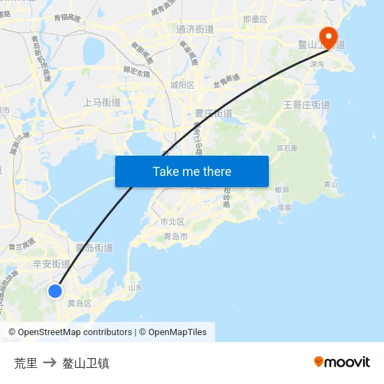 荒里 to 鳌山卫镇 map
