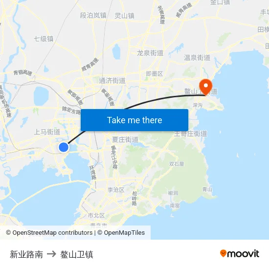 新业路南 to 鳌山卫镇 map