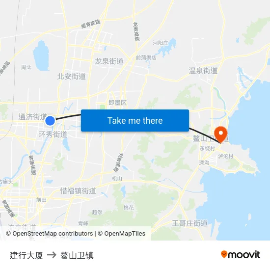 建行大厦 to 鳌山卫镇 map