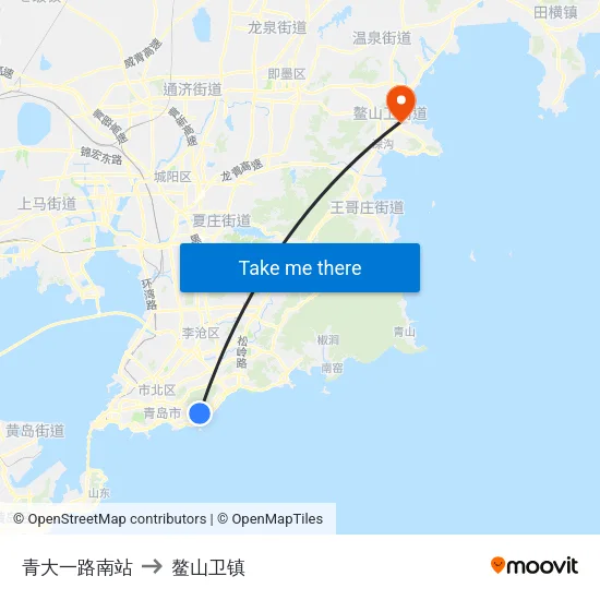 青大一路南站 to 鳌山卫镇 map