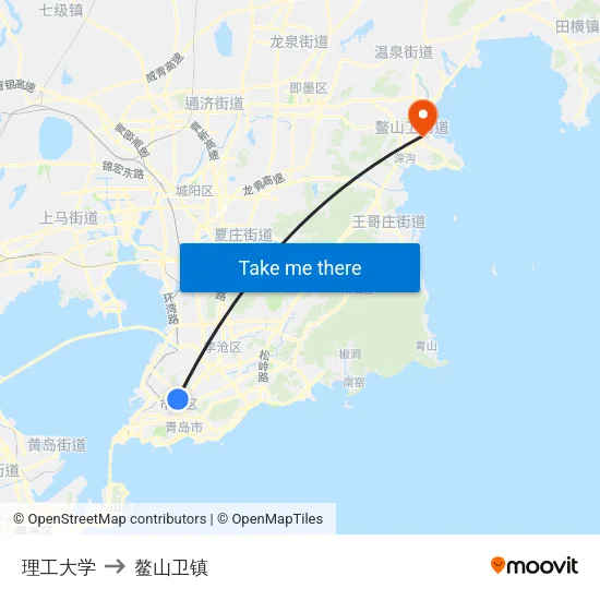理工大学 to 鳌山卫镇 map