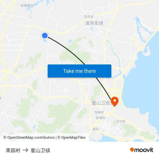 果园村 to 鳌山卫镇 map
