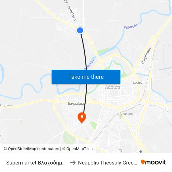 Supermarket Βλαχοδημος to Neapolis Thessaly Greece map