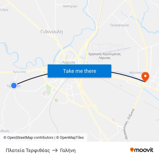 Πλατεία Τερψιθέας to Γαλήνη map