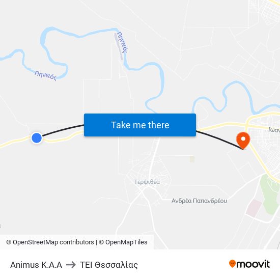 Animus K.A.A to TEI Θεσσαλίας map