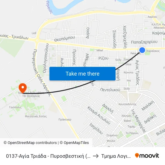 0137-Agia Triada - Fire Station (To Center) to Accounting Department map