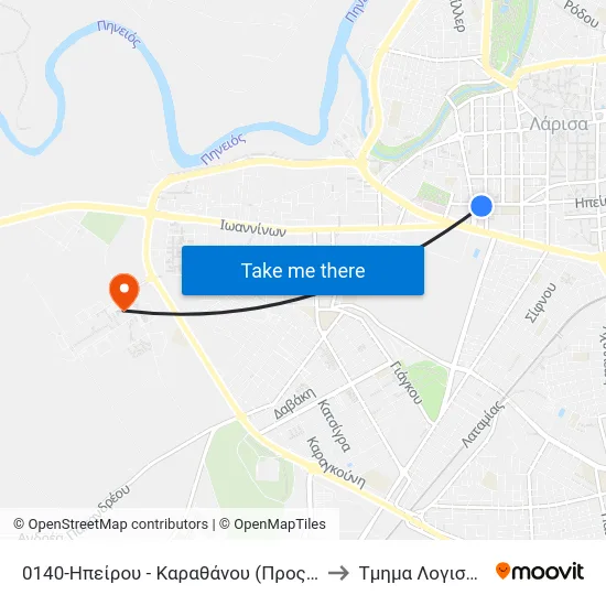 0140-Ipeirou - Karathanou (To Center) to Accounting Department map