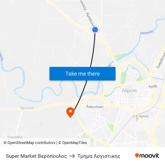 Super Market Βερόπουλος to Τμημα Λογιστικης map