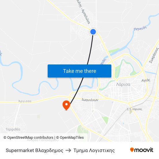 Supermarket Βλαχοδημος to Τμημα Λογιστικης map