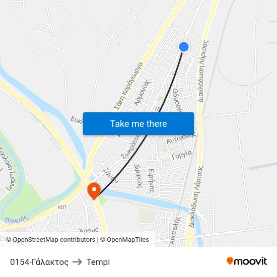 0154-Γάλακτος to Tempi map