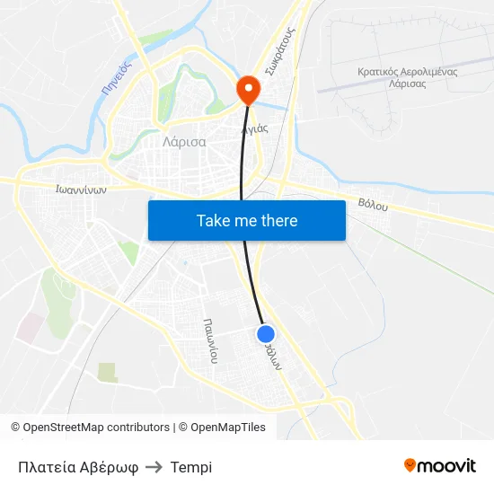 Averof Square to Tempi map