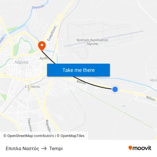 Επιπλα Ναστός to Tempi map