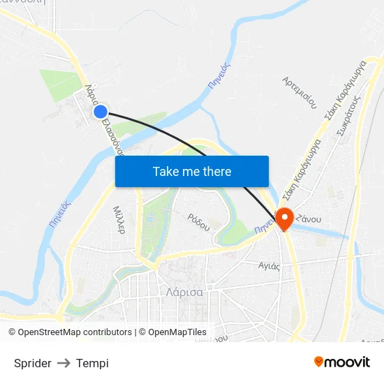 Sprider to Tempi map