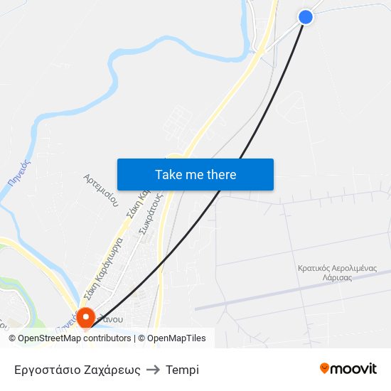 Εργοστάσιο Ζαχάρεως to Tempi map