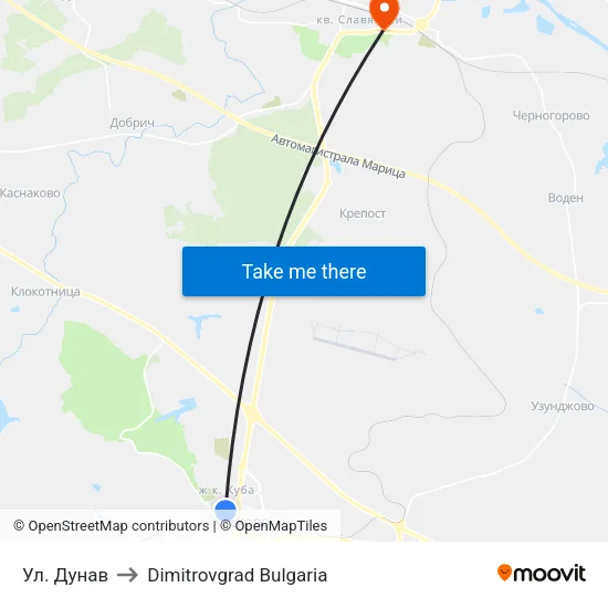 Ул. Св. Св. Кирил И Методий (Читалището) to Dimitrovgrad Bulgaria map