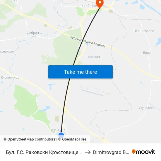 Бул. Г.С. Раковски Кръстовище С Ул. Дунав to Dimitrovgrad Bulgaria map