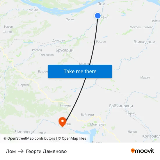 Лом to Георги Дамяново map