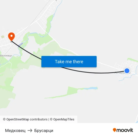 Медковец to Брусарци map