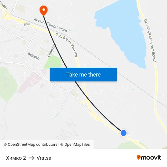 Химко 2 to Vratsa map