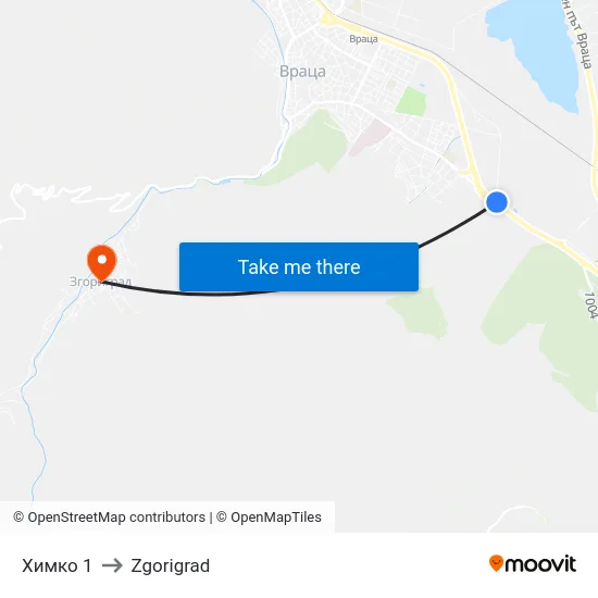 Химко 1 to Zgorigrad map