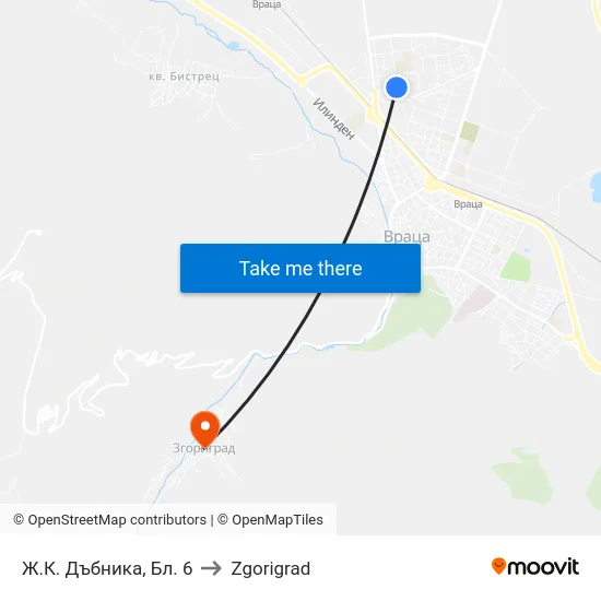 Ж.К. Дъбника, Бл. 6 to Zgorigrad map
