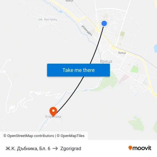 Ж.К. Дъбника, Бл. 6 to Zgorigrad map