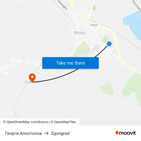 Георги Апостолов to Zgorigrad map